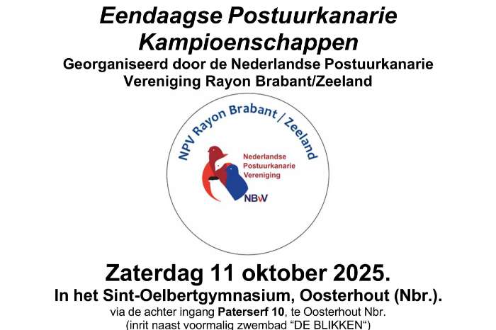 grootste eendaagse postuurkanarieshow in nederland
