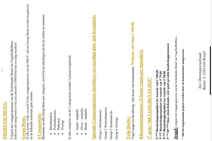 vogelshow vogelvereniging de goudvink 60 jaar!