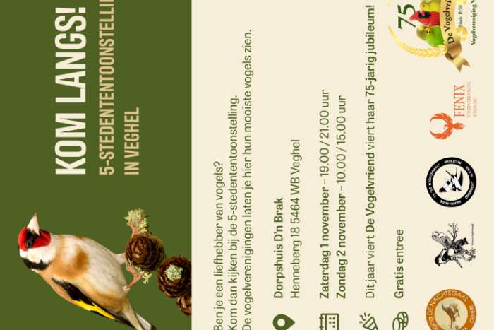 gratis entree vogel tentoonstelling veghel