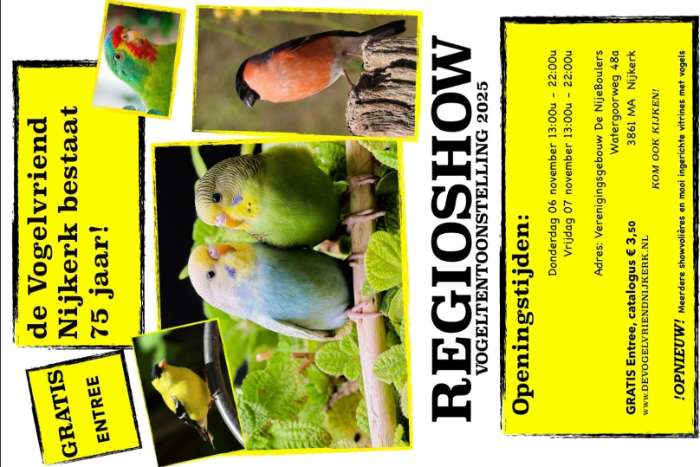 vogelshow 75 jaar de vogelvriend nijkerk