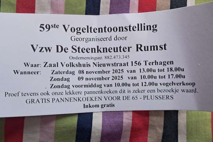 de steenkneuter vogeltentoonstelling