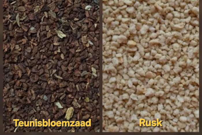 teunisbloemzaad en rusk voorraad