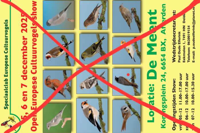 europese cultuurvogelshow afgelast
