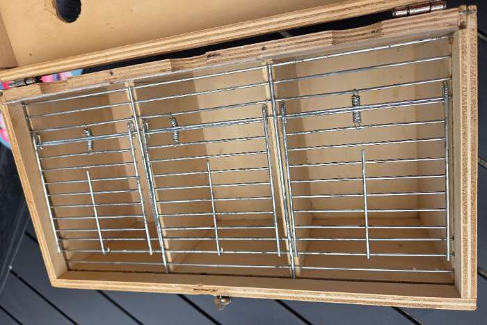 transportkooi met plexiglas schuiframen