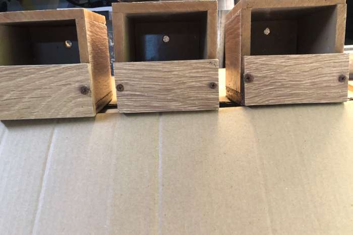 12 st tropen vinken meesjes nestkastjes van parket hout gemaakt