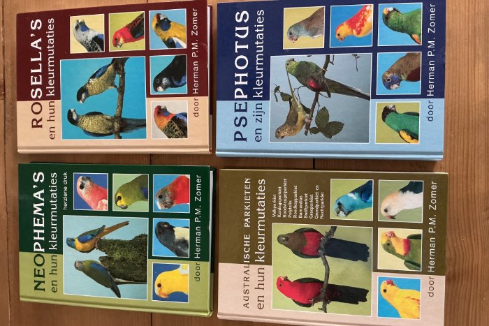 serie boeken herman p.m. zomer parkieten en hun kleurmutaties