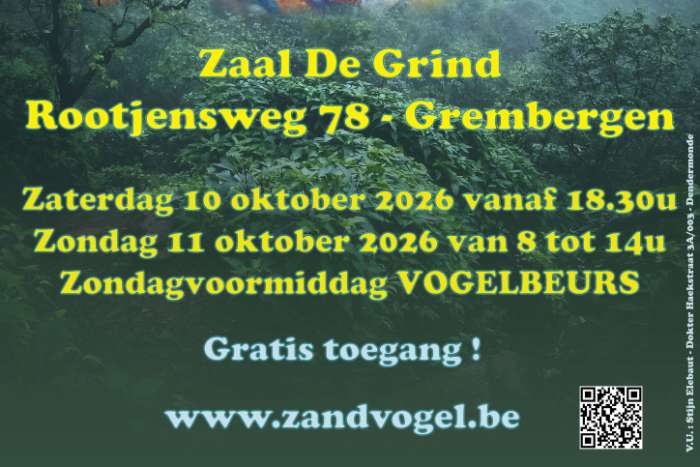 vogelshow de zandvogel grembergen 10 & 11 oktober