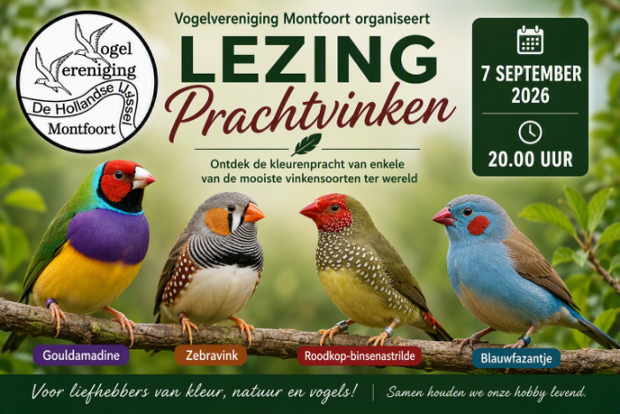 lezing prachtvinken door hans wagenaar in montfoort