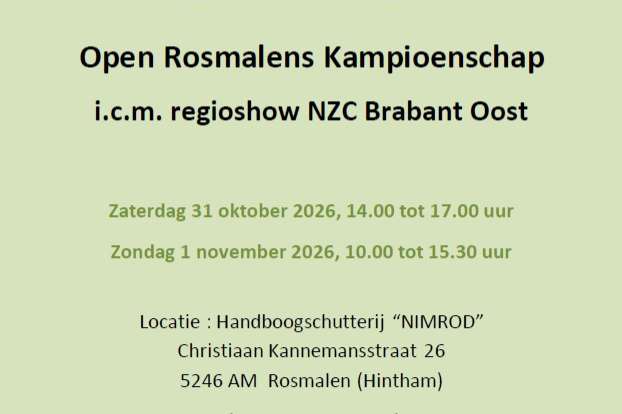 open rosmalens kampioenschap icm nzc regioshow brabant oost 2026