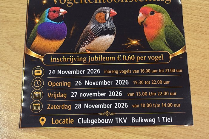 60 ste nationale vogeltentoonstelling tvvtiel