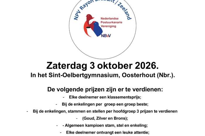 de grootste eendaagse postuurkanarieshow in nederland,