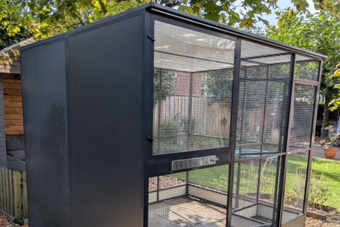 aluminium antraciet volière 250x200