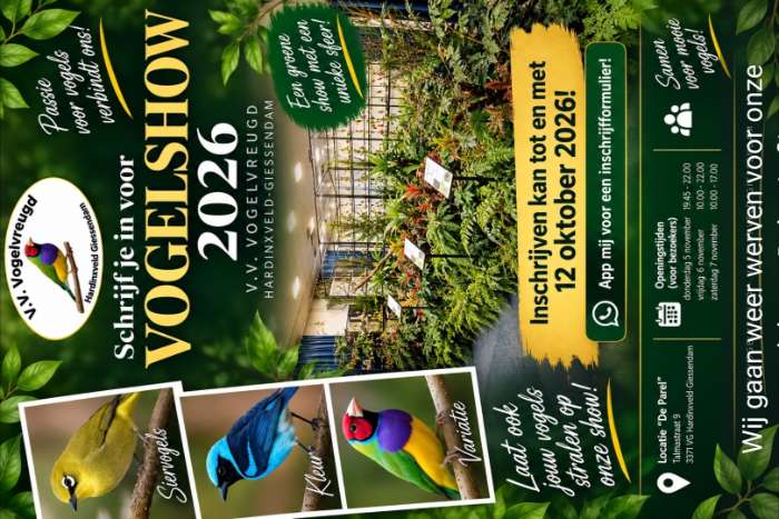 vogelshow vv vogelvreugd hardinxveld-giessendam