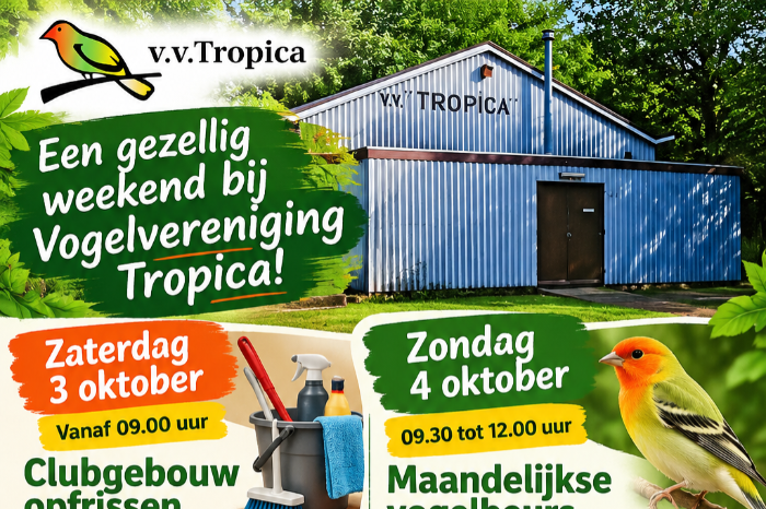 een gezellig en actief weekend bij vogelvereniging tropica!