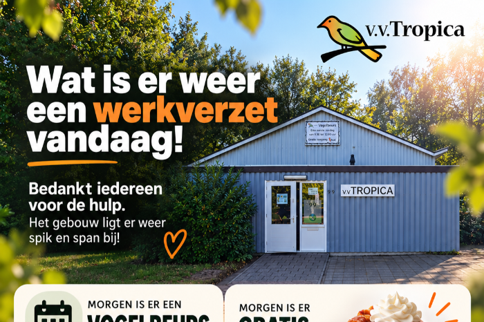 een gezellig en actief weekend bij vogelvereniging tropica!