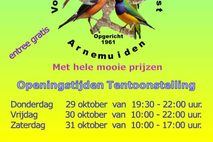 tentoonstelling met 643 ingeschreven vogels