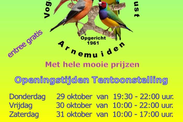 tentoonstelling met 643 ingeschreven vogels