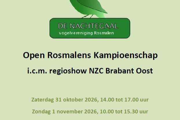 open rosmalens kampioenschap icm nzc regioshow brabant oost 2026