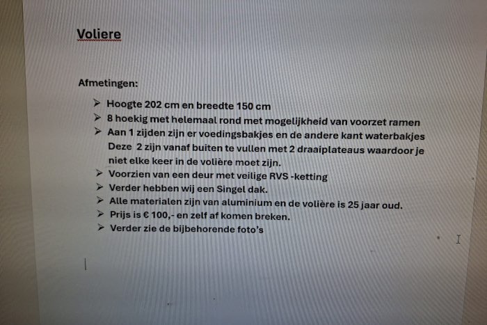 volière te koop