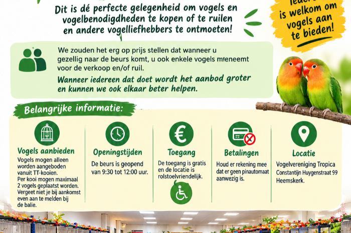 vogelbeurs vv tropica heemskerk 1 november